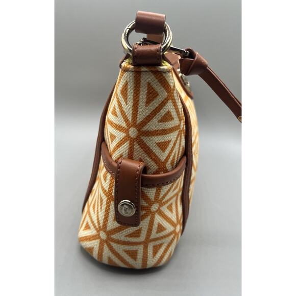 Spartina 449 Daufuskie Island orange Geometric Linen Shoulder Small-Med Bag - Picture 2 of 15